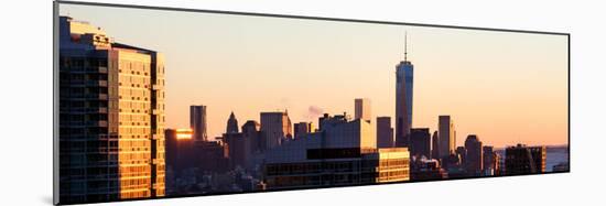 NYC Panoramic Cityscape with the One World Trade Center (1WTC) at Sunset-Philippe Hugonnard-Mounted Photographic Print