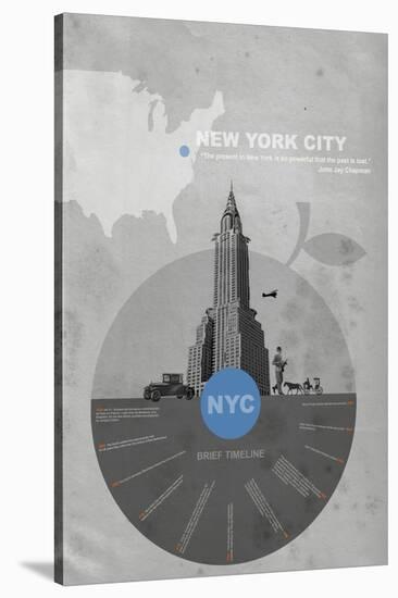 Nyc Poster-NaxArt-Stretched Canvas