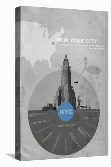 Nyc Poster-NaxArt-Stretched Canvas