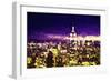 NYC Purple Sunset II - In the Style of Oil Painting-Philippe Hugonnard-Framed Giclee Print