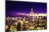 NYC Purple Sunset II - In the Style of Oil Painting-Philippe Hugonnard-Mounted Giclee Print