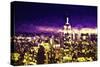 NYC Purple Sunset II - In the Style of Oil Painting-Philippe Hugonnard-Stretched Canvas