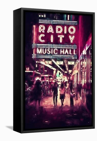 NYC Radio City-Philippe Hugonnard-Framed Stretched Canvas