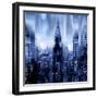 NYC - Reflections in Blue I-Kate Carrigan-Framed Art Print