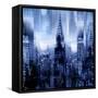 NYC - Reflections in Blue I-Kate Carrigan-Framed Stretched Canvas