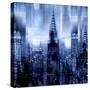 NYC - Reflections in Blue I-Kate Carrigan-Stretched Canvas