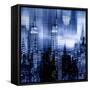 NYC - Reflections in Blue II-Kate Carrigan-Framed Stretched Canvas