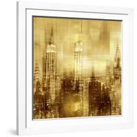 NYC - Reflections in Gold II-Kate Carrigan-Framed Art Print