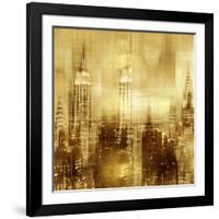 NYC - Reflections in Gold II-Kate Carrigan-Framed Art Print