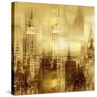 NYC - Reflections in Gold II-Kate Carrigan-Stretched Canvas