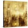 NYC - Reflections in Gold II-Kate Carrigan-Stretched Canvas