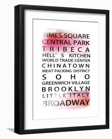 NYC Signs - New York Districts - Manhattan, New York City, USA-Philippe Hugonnard-Framed Giclee Print