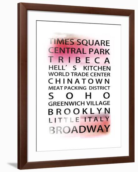 NYC Signs - New York Districts - Manhattan, New York City, USA-Philippe Hugonnard-Framed Giclee Print