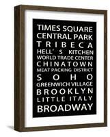 NYC Signs - New York Districts - Manhattan, New York City, USA-Philippe Hugonnard-Framed Art Print