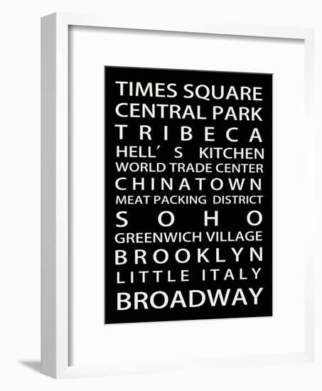 NYC Signs - New York Districts - Manhattan, New York City, USA-Philippe Hugonnard-Framed Art Print