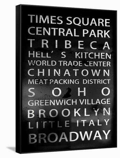 NYC Signs - New York Districts - Manhattan, New York City, USA-Philippe Hugonnard-Framed Stretched Canvas