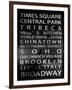 NYC Signs - New York Districts - Manhattan, New York City, USA-Philippe Hugonnard-Framed Art Print