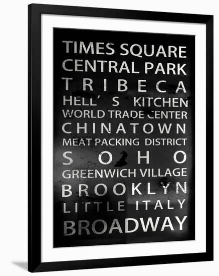 NYC Signs - New York Districts - Manhattan, New York City, USA-Philippe Hugonnard-Framed Art Print