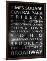 NYC Signs - New York Districts - Manhattan, New York City, USA-Philippe Hugonnard-Framed Art Print