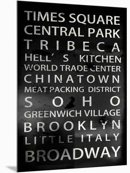 NYC Signs - New York Districts - Manhattan, New York City, USA-Philippe Hugonnard-Mounted Art Print