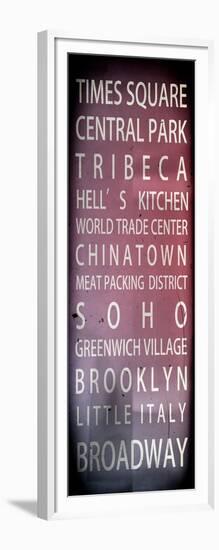 NYC Signs - New York Districts - Manhattan - New York City - USA-Philippe Hugonnard-Framed Art Print