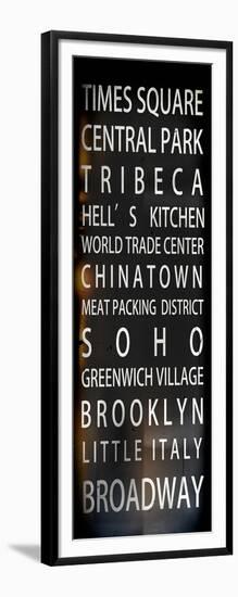 NYC Signs - New York Districts - Manhattan - New York City - USA-Philippe Hugonnard-Framed Art Print