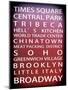 NYC Signs - New York Districts - Manhattan, New York City, USA-Philippe Hugonnard-Mounted Art Print