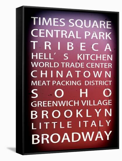 NYC Signs - New York Districts - Manhattan, New York City, USA-Philippe Hugonnard-Framed Stretched Canvas