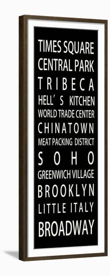 NYC Signs - New York Districts - Manhattan - New York City - USA-Philippe Hugonnard-Framed Art Print