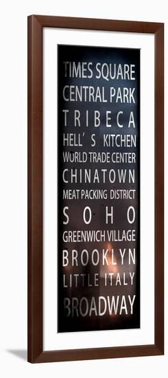 NYC Signs - New York Districts - Manhattan - New York City - USA-Philippe Hugonnard-Framed Art Print