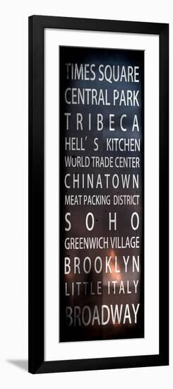 NYC Signs - New York Districts - Manhattan - New York City - USA-Philippe Hugonnard-Framed Art Print