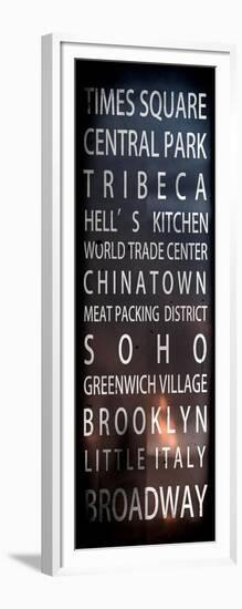 NYC Signs - New York Districts - Manhattan - New York City - USA-Philippe Hugonnard-Framed Art Print