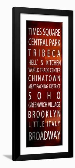 NYC Signs - New York Districts - Manhattan - New York City - USA-Philippe Hugonnard-Framed Art Print