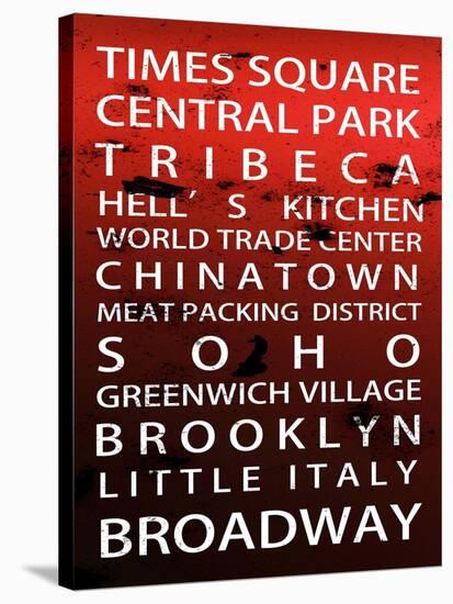 NYC Signs - New York Districts - Manhattan, New York City, USA-Philippe Hugonnard-Stretched Canvas