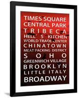 NYC Signs - New York Districts - Manhattan, New York City, USA-Philippe Hugonnard-Framed Art Print