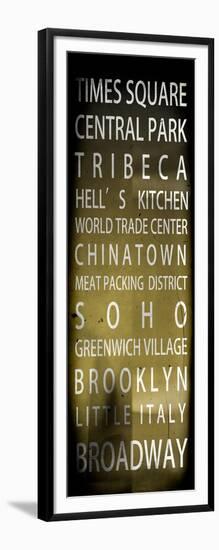 NYC Signs - New York Districts - Manhattan - New York City - USA-Philippe Hugonnard-Framed Art Print