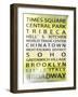 NYC Signs - New York Districts - Manhattan, New York City, USA-Philippe Hugonnard-Framed Art Print