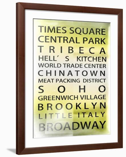 NYC Signs - New York Districts - Manhattan, New York City, USA-Philippe Hugonnard-Framed Art Print