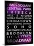 NYC Signs - New York Districts - Manhattan, New York City, USA-Philippe Hugonnard-Mounted Art Print