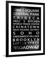 NYC Signs - New York Districts - Manhattan, New York City, USA-Philippe Hugonnard-Framed Art Print