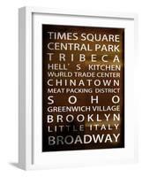 NYC Signs - New York Districts - Manhattan, New York City, USA-Philippe Hugonnard-Framed Art Print