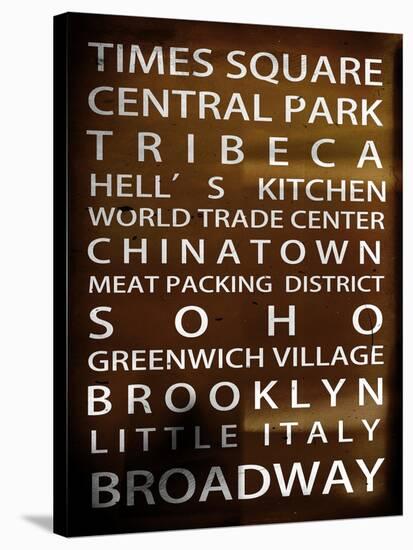 NYC Signs - New York Districts - Manhattan, New York City, USA-Philippe Hugonnard-Stretched Canvas