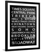 NYC Signs - New York Districts - Manhattan, New York City, USA-Philippe Hugonnard-Framed Art Print