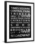 NYC Signs - New York Districts - Manhattan, New York City, USA-Philippe Hugonnard-Framed Art Print