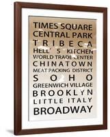 NYC Signs - New York Districts - Manhattan, New York City, USA-Philippe Hugonnard-Framed Art Print