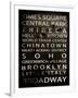 NYC Signs - New York Districts - Manhattan, New York City, USA-Philippe Hugonnard-Framed Art Print