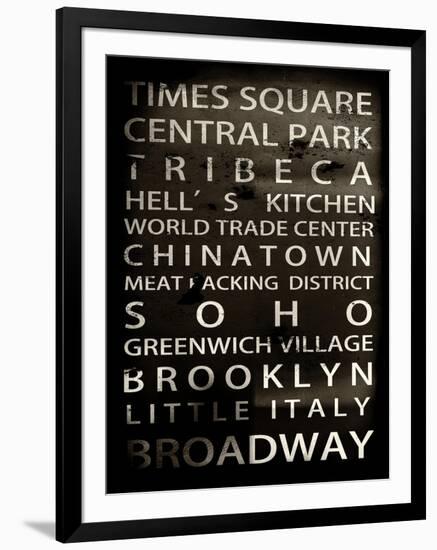 NYC Signs - New York Districts - Manhattan, New York City, USA-Philippe Hugonnard-Framed Art Print