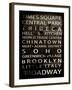 NYC Signs - New York Districts - Manhattan, New York City, USA-Philippe Hugonnard-Framed Art Print