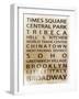 NYC Signs - New York Districts - Manhattan, New York City, USA-Philippe Hugonnard-Framed Art Print