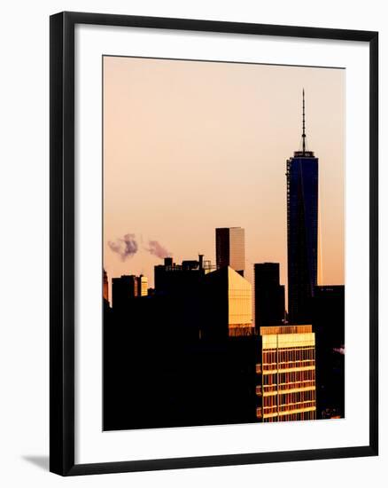 NYC Skyline at Sunset with the One World Trade Center (1WTC)-Philippe Hugonnard-Framed Photographic Print